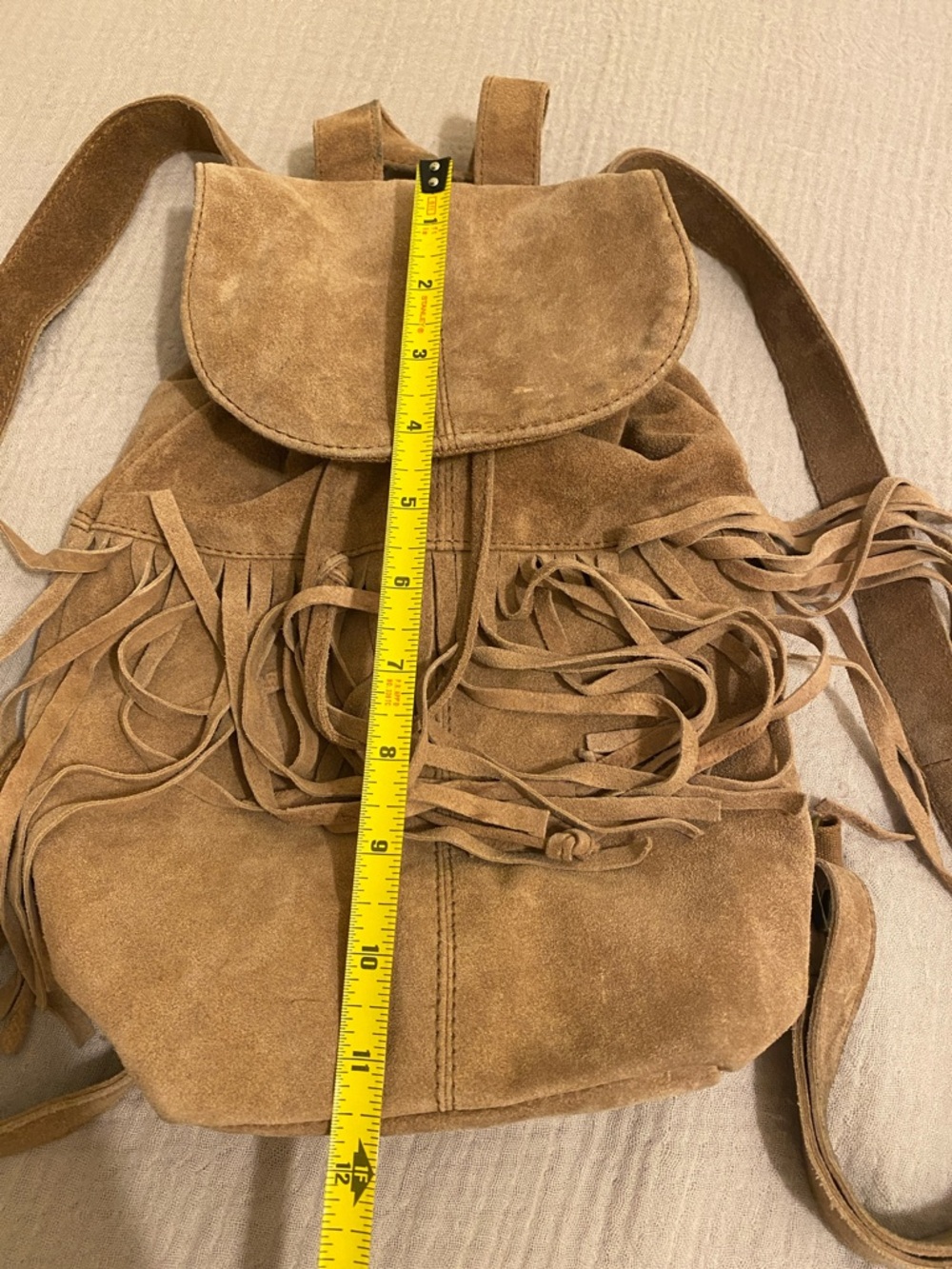 FOREVER 21 Suede Fringe Backpack - Tan - Picture 3 of 9